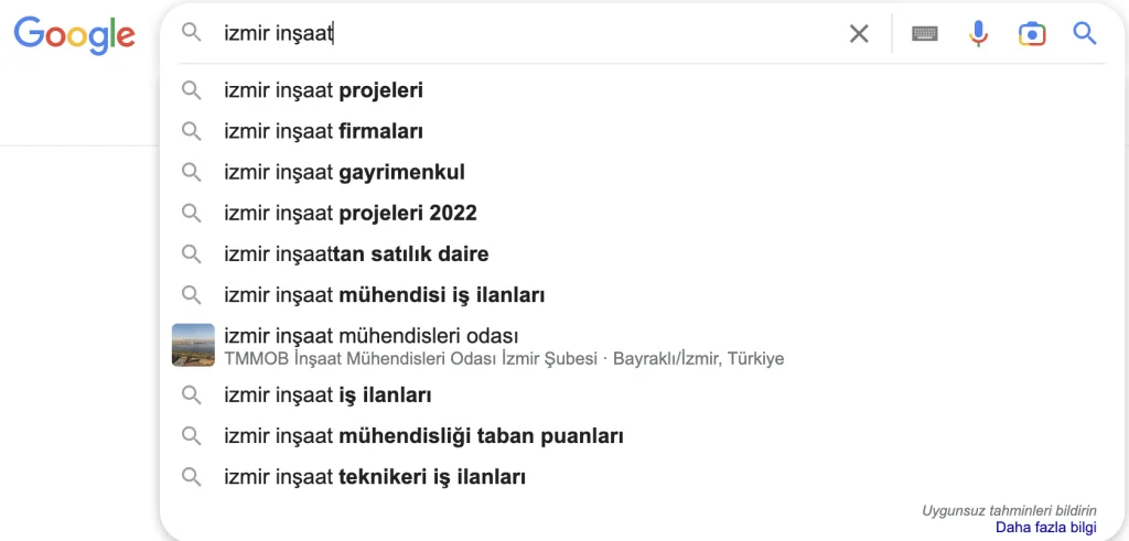 googleda inşaat aramasi